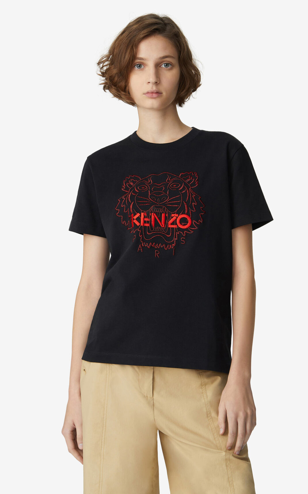 Kenzo Tiger loose fitting Majice Ženske - Crne - Hrvatska KEQBPO028